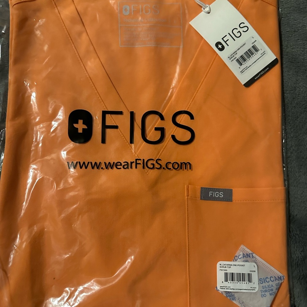 Figs Catarina scrub Top, Large, Papaya